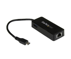 Startech USB Type-C有線LANアダプタ ギガビット対応 USB 3.0ポート付き ブラック 1個 US1GC301AU