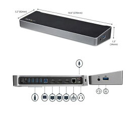 Startech USB 3.0 ドッキングステーション トリプルモニター（1x HDMI/2x DisplayPort） 1個 USB3DOCKH2DP
