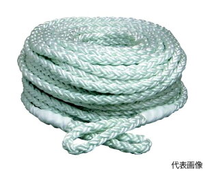 まつうら工業 電動ウインチ用ナイロンクロスロープ(8打ち)12mmΦ×50m 両端アイ加工 1巻 NR-8CROSS-12-50