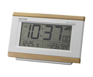 リズム(時計) リズム 電波 目覚まし時計 温湿度計付き ブラウン 1個 8RZ161SR07