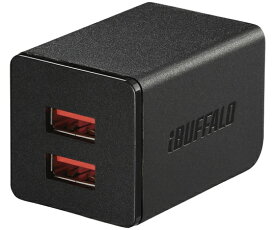 BUFFALO 2.4A USB急速充電器 AutoPowerSelect機能搭載 2ポートタイプ 自動判別USBx2 ブラック 1台 BSMPA2402P2BK