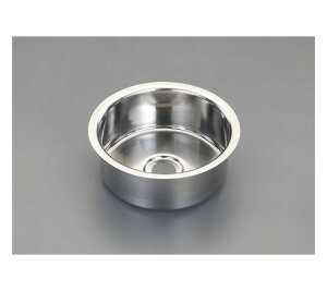 エスコ 平底シンク(ステンレス製) φ280/240×100mm 1個 EA468EC-1