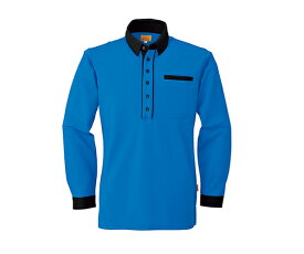 ビッグボーン メンズ/レディース長袖ポロシャツ インペリアルブルー×ブラック 1枚 SW525-53-SS
