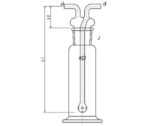 旭製作所 ムエンケ式ガス洗浄瓶 500mL 1個 4102-500