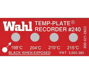 Wahl instruments テンプ・プレート 44mm×19mm 4点表示 10枚入 1ケース(10枚入) 240-198