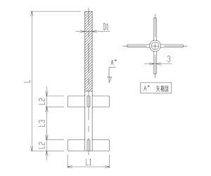 旭製作所 パドル型二段式撹拌棒 シャフト部摺無 1個 3356-10N/40