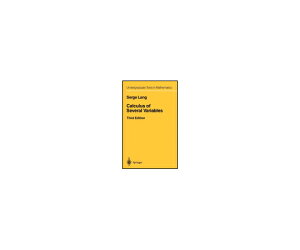 �X���S�i�|�C���g5�{���v�G���g���[���i�o�ŎЁjSpringer-Verlag New York Calculus of Several Variables 1�� 978-0-387-96405-8