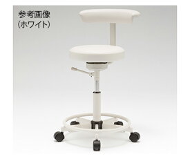 東洋工芸 ワーキングスツール (CM127Wシリーズ) 足掛けリング付き・背付き アイボリー/ピンク 1台 CM127W-V2PI