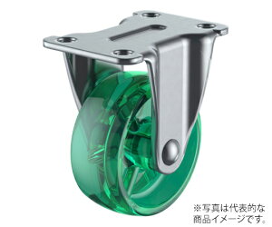 ユーエイ GR型キャスター 固定車プレート式 径25mm ポリカーボネート車輪(緑) 1個 GR-25PC-G