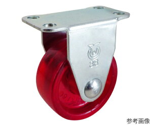 ユーエイ GR型キャスター 固定車プレート式 径50mm ポリカーボネート車輪(赤) 1個 GR-50PC-R