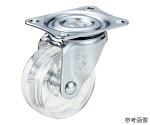ユーエイ G型キャスター 自在車プレート式 径50mm ポリカーボネート車輪(透明) 1個 G-50PC-C