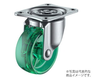ユーエイ G型キャスター 自在車プレート式 径50mm ポリカーボネート車輪(緑) 1個 G-50PC-G