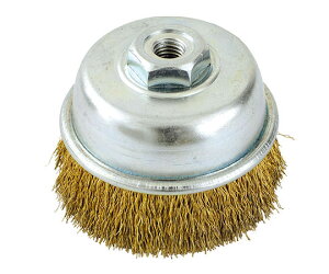 イチネンMTM ブレにくいカップブラシ 真鍮メッキ線 φ75mm×M10 1個 29156