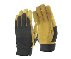 おたふく手袋 フーバー マイクロファイバーグローブ ストロングモデル ブラック×キャメル L 1双 FB-53L