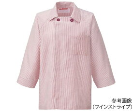 KAZEN 衿付きコックシャツ　ワインストライプ　M 1枚 680-38 M