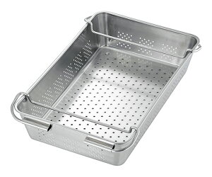 三宝産業 18-8 野菜水切りバット 手付 2取 1個 ABTH505