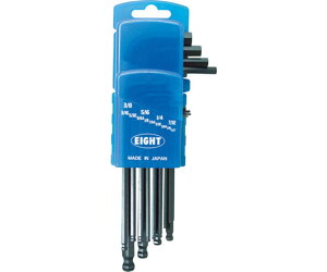 エイト ボールポイント六角棒レンチセット 六角棒スパナ セミロング ドアホルダー セット内容13本 016-13ZD 1セット
