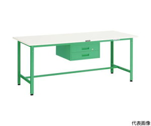 トラスコ中山 AE型作業台 1800X900XH740 2段引出付 YG色 AE-1809F2 YG 1台