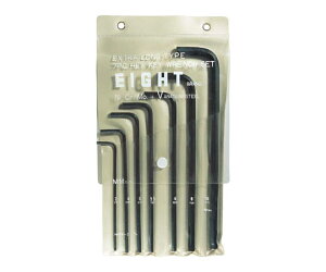 エイト 六角棒スパナ エキストラロング ビニールポーチ入 7本セット 3〜10mm 0143 1セット(7本入)