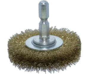 トラスコ中山 軸付ホイールブラシ φ50X軸6.35 真鍮線 線径0.15 TB-6224-60 1個