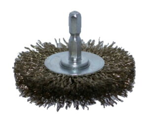 トラスコ中山 軸付ホイールブラシ φ65X軸6.35 真鍮メッキ鋼線 線径0.2 TB-6231-60 1個