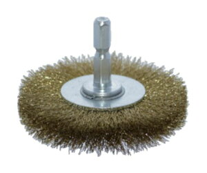 トラスコ中山 軸付ホイールブラシ φ65X軸6.35 真鍮線 線径0.15 TB-6234-60 1個