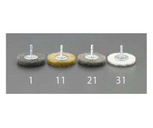 エスコ 六角軸軸付ブラシ(平型/真鍮) 30mm EA819BL-21 1個