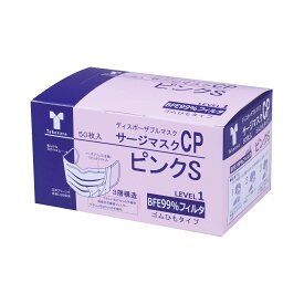 竹虎 サージマスクCP金属ノーズ　ピンク　S 076234 1ケース(50枚×60箱入)