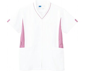 WHISEL(自重堂) 男女兼用スクラブ ホワイトピンク 4L WH12085 1枚