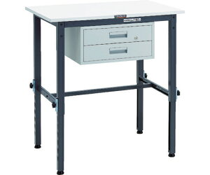 トラスコ中山 AEM型高さ調節作業台 900X600 2段引出付 DG色 AEM-0960F2 DG 1台