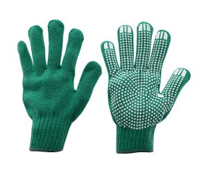 トラスコ中山 カラーナイロンすべり止め付軍手 緑 TCNSG-G 1双