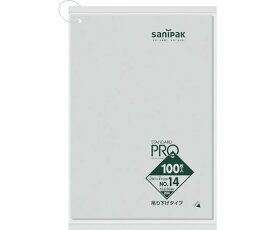 日本サニパック L14H規格袋吊り下げタイプ（0.03）14号 L14H-CL 1冊(100枚入)