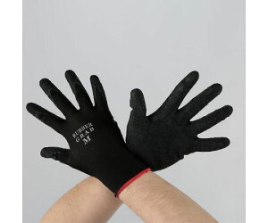 アズワン 手袋（ポリエステル・天然ゴムコート/黒/5双）[L] EA354AC-93 1組(5双入)