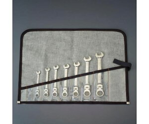 アズワン ラチェット片目片口スパナ(首振型)7本組 EA684RC-2 1セット