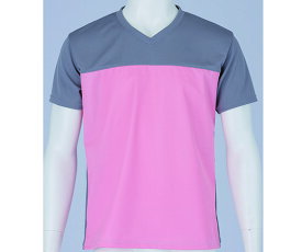 フットマーク 入浴介護Tシャツ (男女兼用) ピンク M 403340-03 1枚