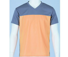 フットマーク 入浴介護Tシャツ (男女兼用) オレンジ M 403340-04 1枚