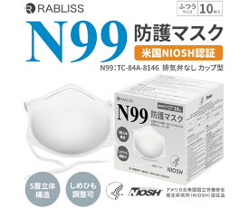 店内全品ポイント5倍★要エントリー★RABLISS N99保護マスク 10枚×20箱 KO336 1ケース(10枚×20箱入)
