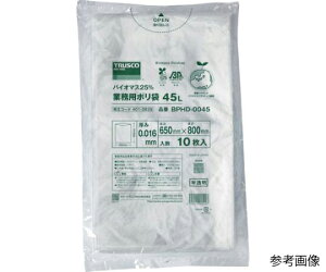 トラスコ中山 バイオマス25%ポリ袋0.016x800x900mm 10枚入(70L用・透明) BPHD-0070 1袋(10束入)
