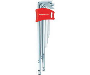 PBスイスツールズ ボール付ロング六角棒レンチセット(1.5、2、2.5、3、4、5、6、8、10)1セット(9本入) 212LDH-10 1セット(9本入)