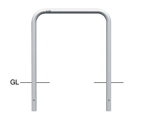 サンポール ステンレス アーチ型車止め 固定式 φ42.7(t2.0)×W700×H650mm 1台 AA-42U7-650【大型商品の為代引不可】