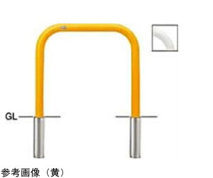 サンポール スチール製 アーチ型車止め 差込式 交換用本体 φ60.5(t2.8)×W700×H650mm 白 1台 FAA-7S7-650(W)【大型商品の為代引不可】