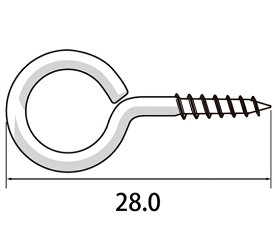 福井金属工芸 丸ヒートン28mm 1セット（500本入） 1セット(500本入) 6900-D