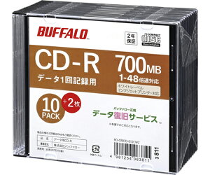 BUFFALO wfBA CD-R PCf[^p 700MB @l`l 10+2 1 RO-CR07D-012CWZ