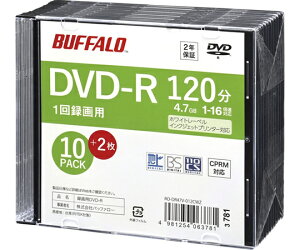 BUFFALO wfBA DVD-R ^p 120 @l`l 10+2 1 RO-DR47V-012CWZ