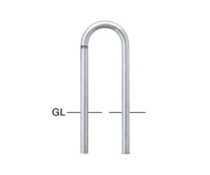 サンポール ステンレス アーチ型車止め 固定式 φ48.6(t3.0)×W300×H550mm 1台 AC-48U【大型商品の為代引不可】