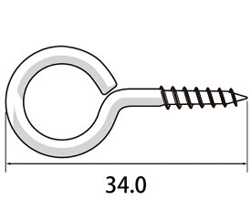 福井金属工芸 丸ヒートン34mm 1セット（300本入） 1セット(300本入) 6900-E