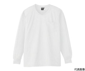 CO-COS 長袖VネックTシャツA-668　0　ホワイト　5L 1枚 A-668-0-5L