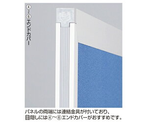 ストア・エキスプレス アルミパーティション 布張り フック連結タイプ用オプション H150cm用 エンドカバー 1枚 61-352-9-5