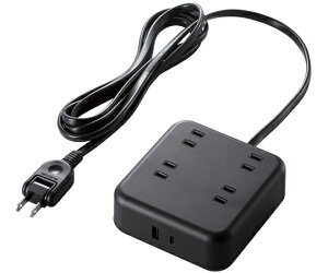 GR USB^bv USB Type-C×1iő20WjUSB-A×1iő12Wjőo20W AC×4 2.0m ubN 1 T-U04-4220BK