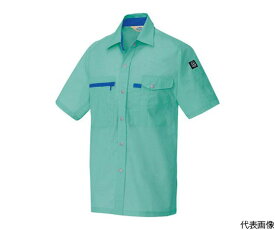 アイトス 半袖シャツ（男女兼用）　エメラルドグリーン　L 1着 5366-024-L